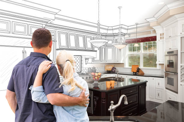 Custom kitchen cabinets installed in a Milford home